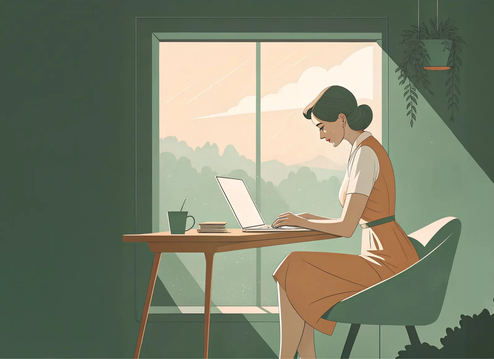 A cozy home office workspace