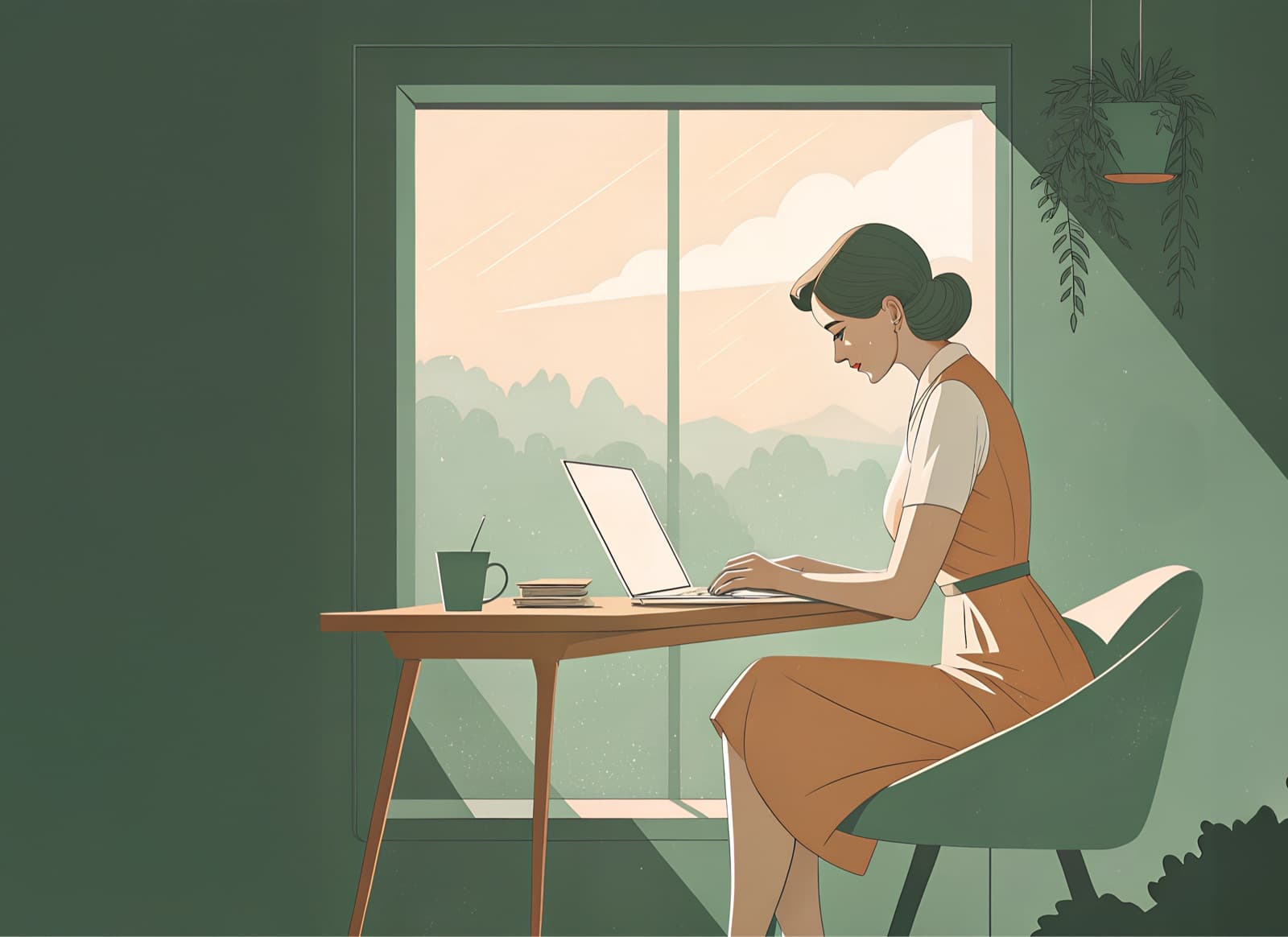 A cozy home office workspace